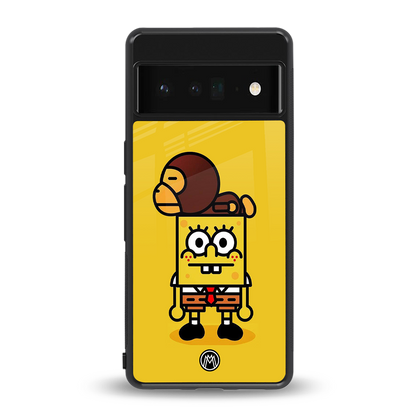 spongebob back phone cover | glass case for google pixel 6 pro