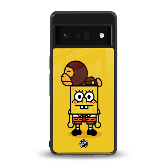 spongebob back phone cover | glass case for google pixel 6 pro