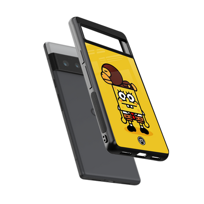 spongebob back phone cover | glass case for google pixel 6 pro