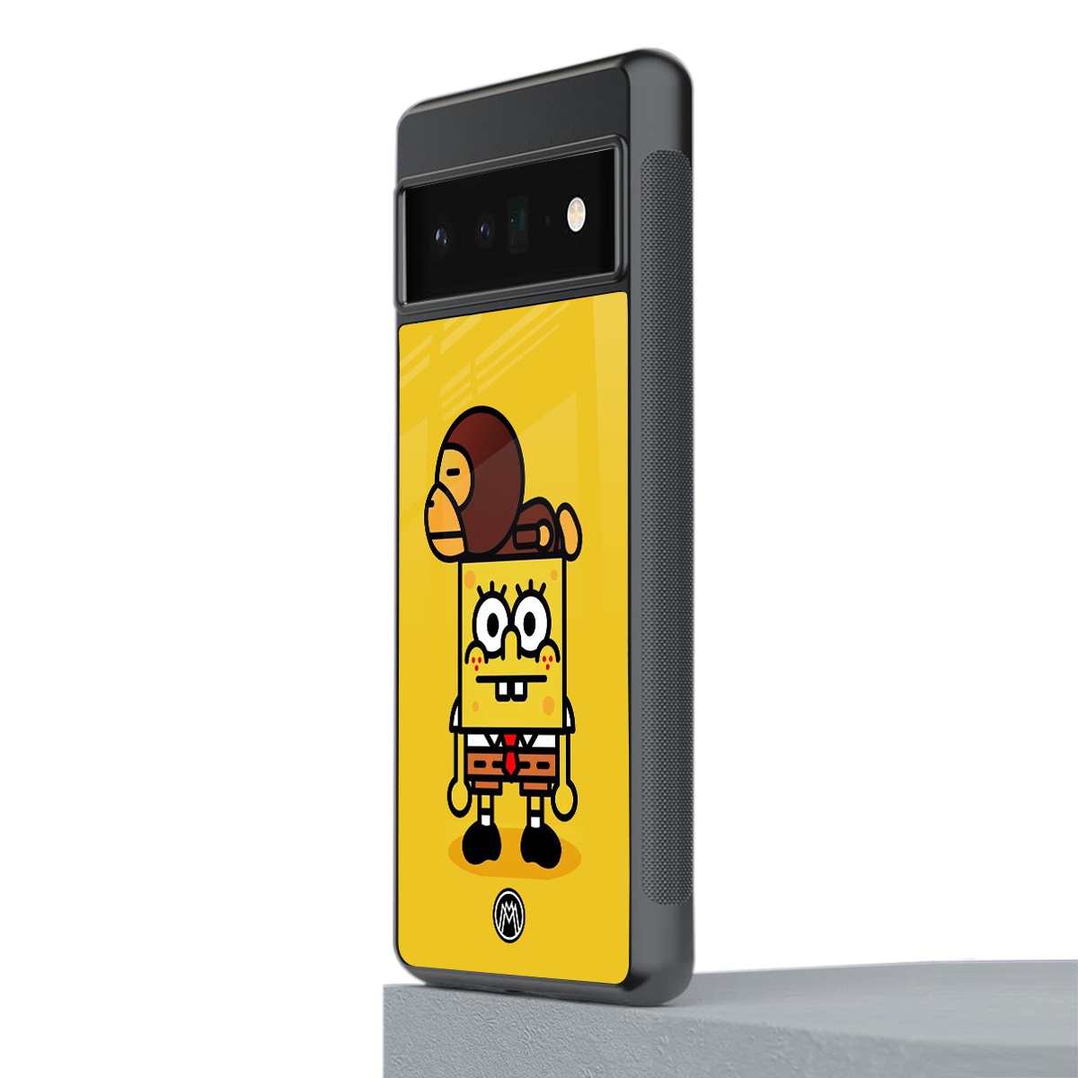 spongebob back phone cover | glass case for google pixel 6 pro