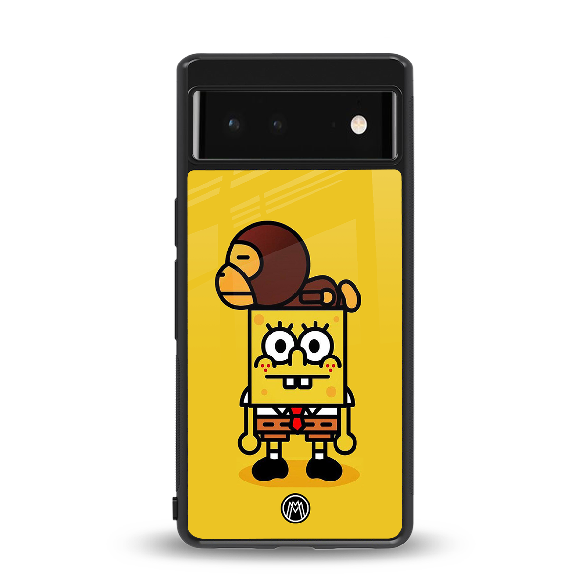 spongebob back phone cover | glass case for google pixel 6