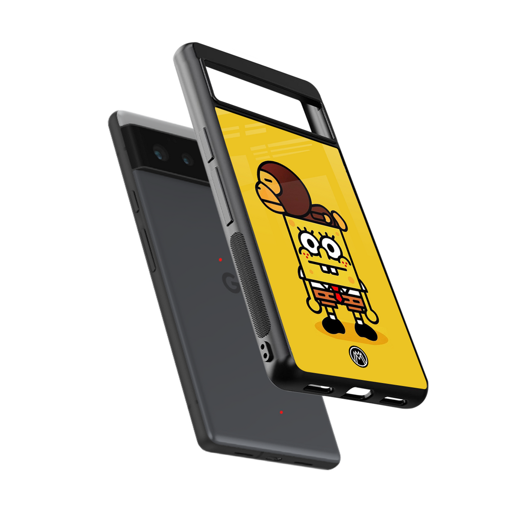 spongebob back phone cover | glass case for google pixel 6