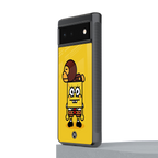 spongebob back phone cover | glass case for google pixel 6