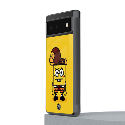 spongebob back phone cover | glass case for Google Pixel 6A