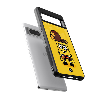 spongebob back phone cover | glass case for google pixel 7 pro