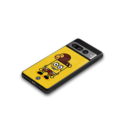 spongebob back phone cover | glass case for google pixel 7 pro