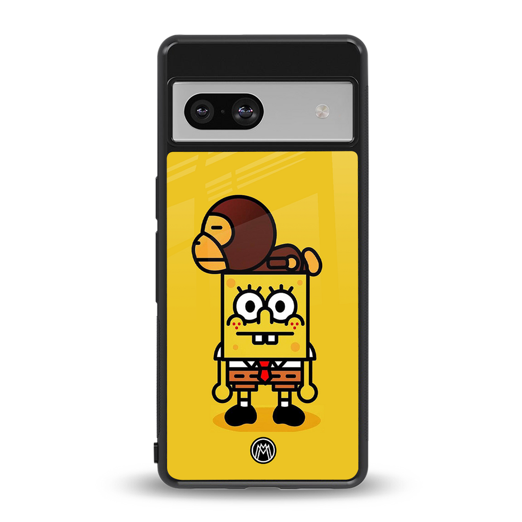 spongebob back phone cover | glass case for Google Pixel 7