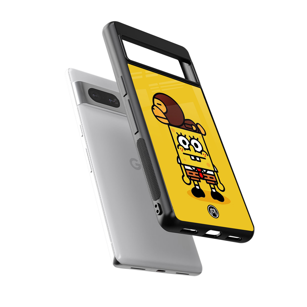 spongebob back phone cover | glass case for Google Pixel 7