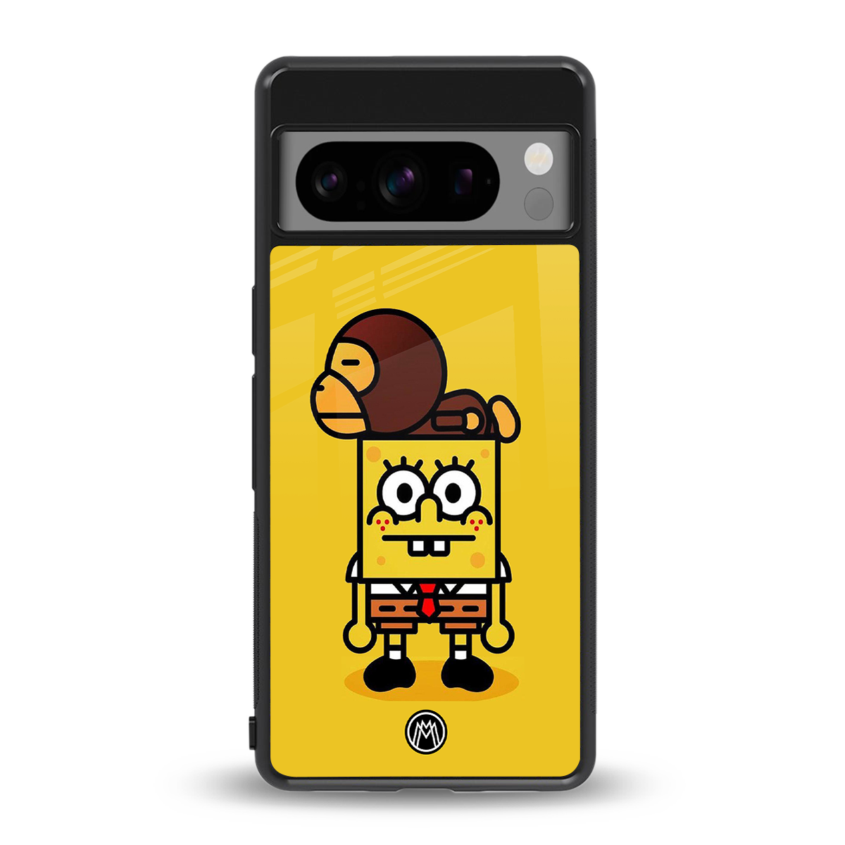 spongebob back phone cover | glass case for google pixel 8 pro