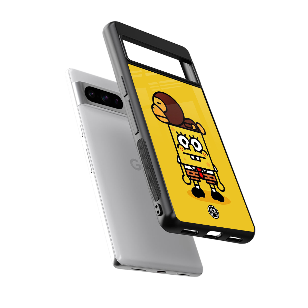 spongebob back phone cover | glass case for google pixel 8 pro