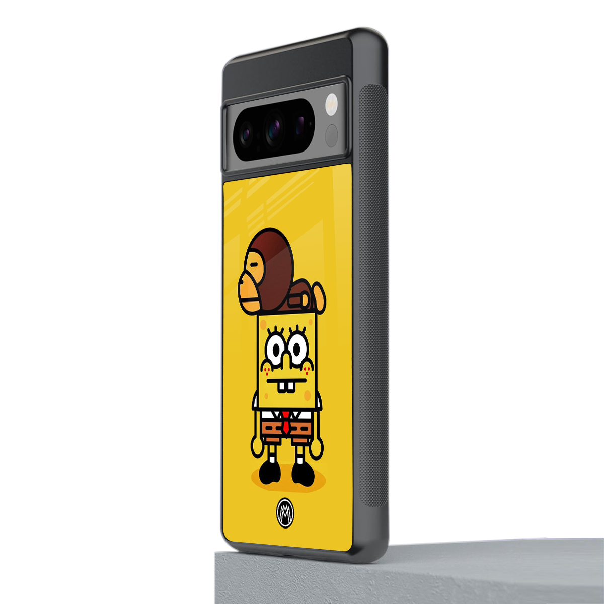 spongebob back phone cover | glass case for google pixel 8 pro