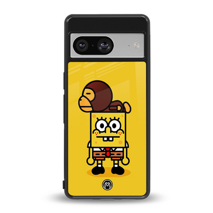 spongebob back phone cover | glass case for Google Pixel 8