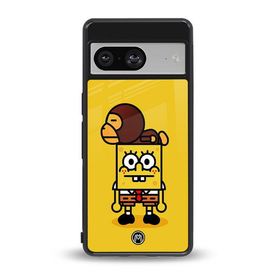 spongebob back phone cover | glass case for Google Pixel 8