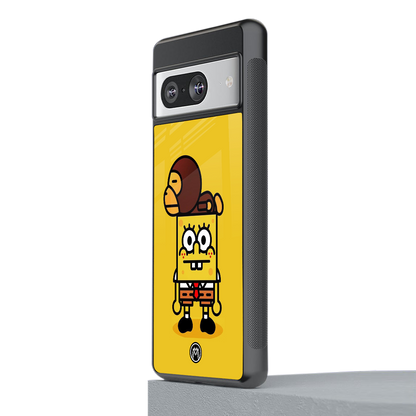 spongebob back phone cover | glass case for Google Pixel 8