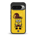 spongebob back phone cover | glass case for google pixel 9 pro xl