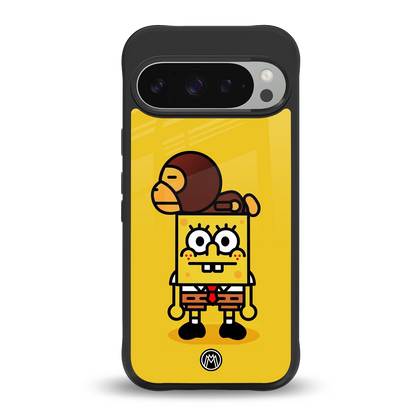 spongebob back phone cover | glass case for google pixel 9 pro xl