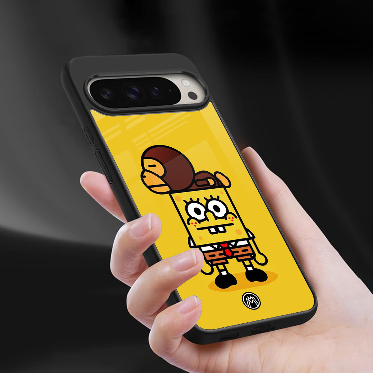 spongebob back phone cover | glass case for google pixel 9 pro xl
