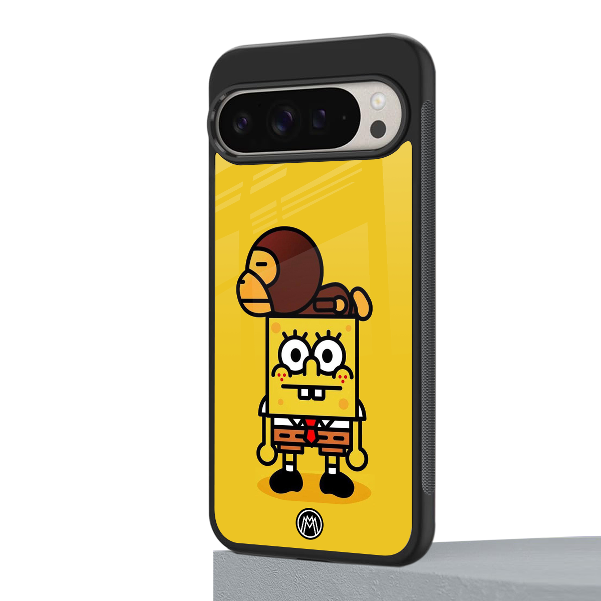 spongebob back phone cover | glass case for google pixel 9 pro xl