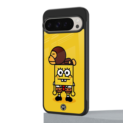 spongebob back phone cover | glass case for google pixel 9 pro xl