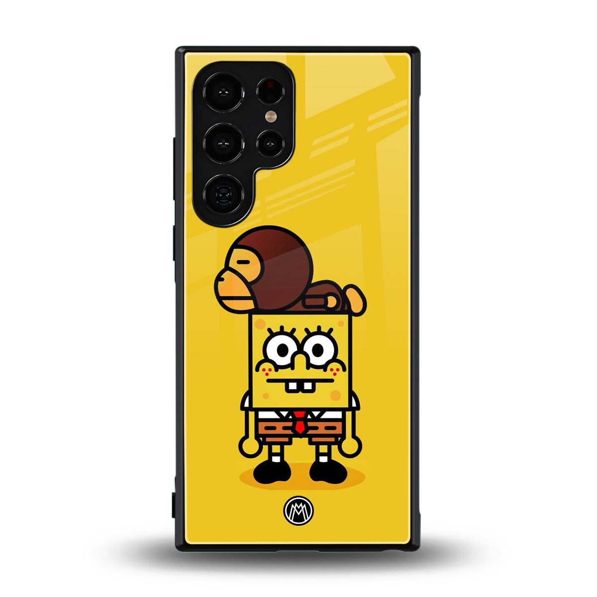 spongebob back phone cover | glass case for samsung galaxy s24 ultra