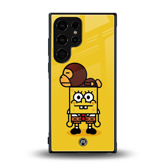 spongebob back phone cover | glass case for samsung galaxy s24 ultra