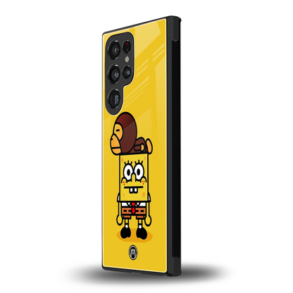 spongebob back phone cover | glass case for samsung galaxy s24 ultra