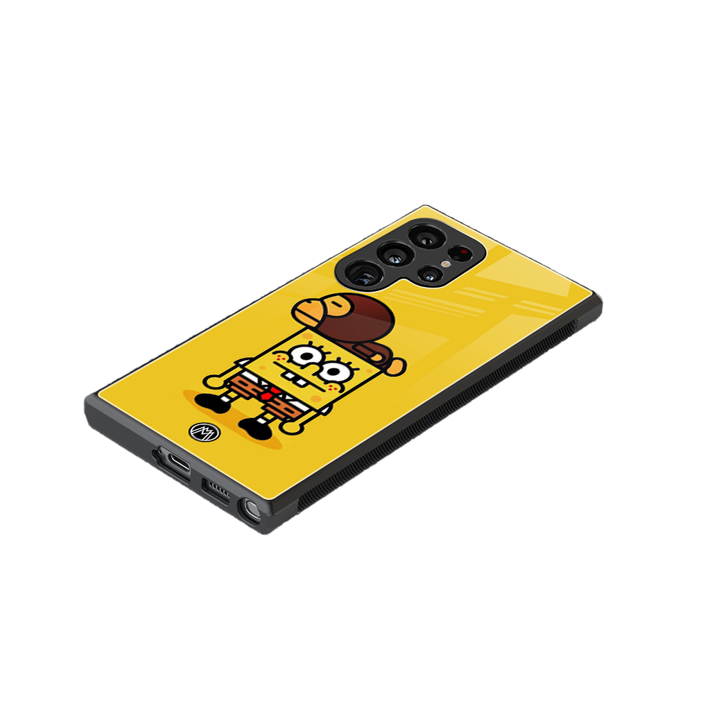 spongebob back phone cover | glass case for samsung galaxy s23 ultra