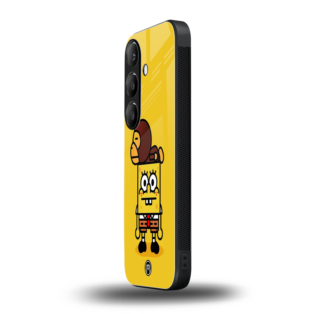 spongebob back phone cover | glass case for samsung galaxy s25 plus