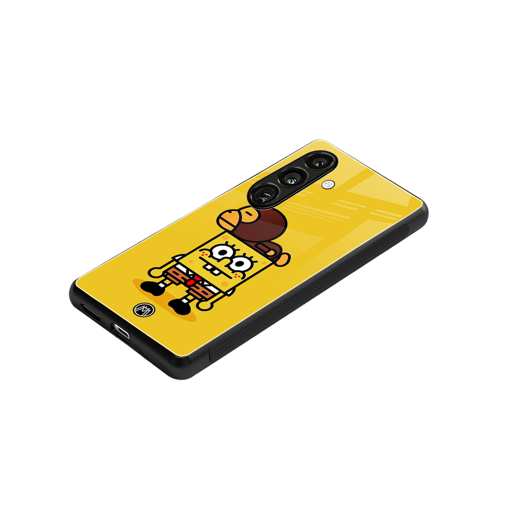 spongebob back phone cover | glass case for samsung galaxy s24 plus
