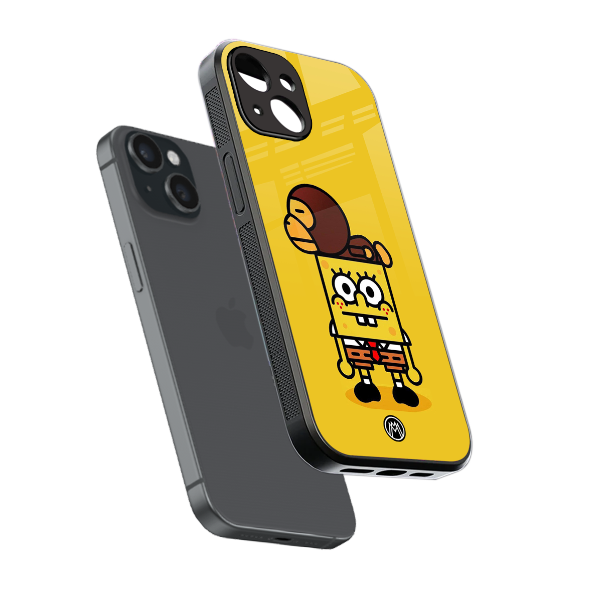 spongebob back phone cover | glass case for iphone 15