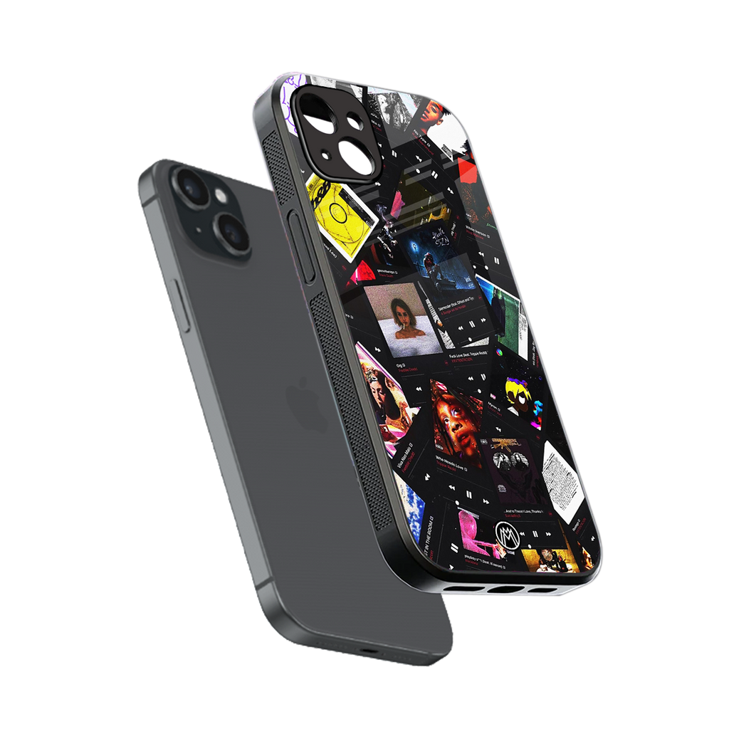 spotify and chill vibes music back phone cover | glass case for iphone 15 plus