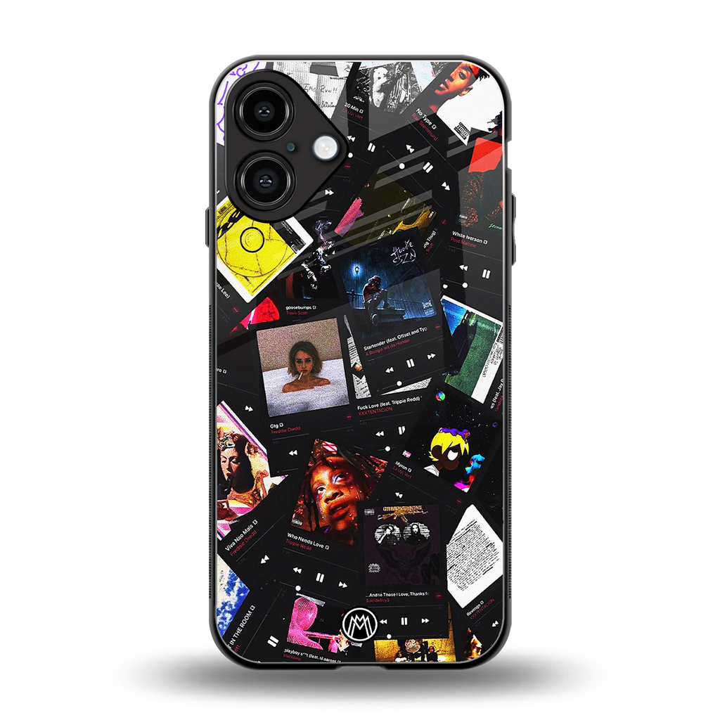 spotify and chill vibes music back phone cover | glass case for iphone 16 plus