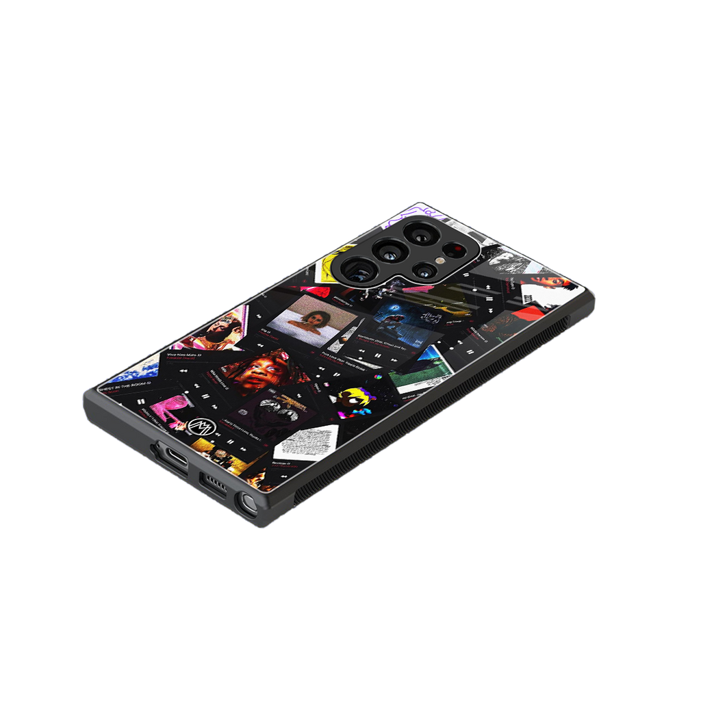 spotify and chill vibes music back phone cover | glass case for samsung galaxy s23 ultra