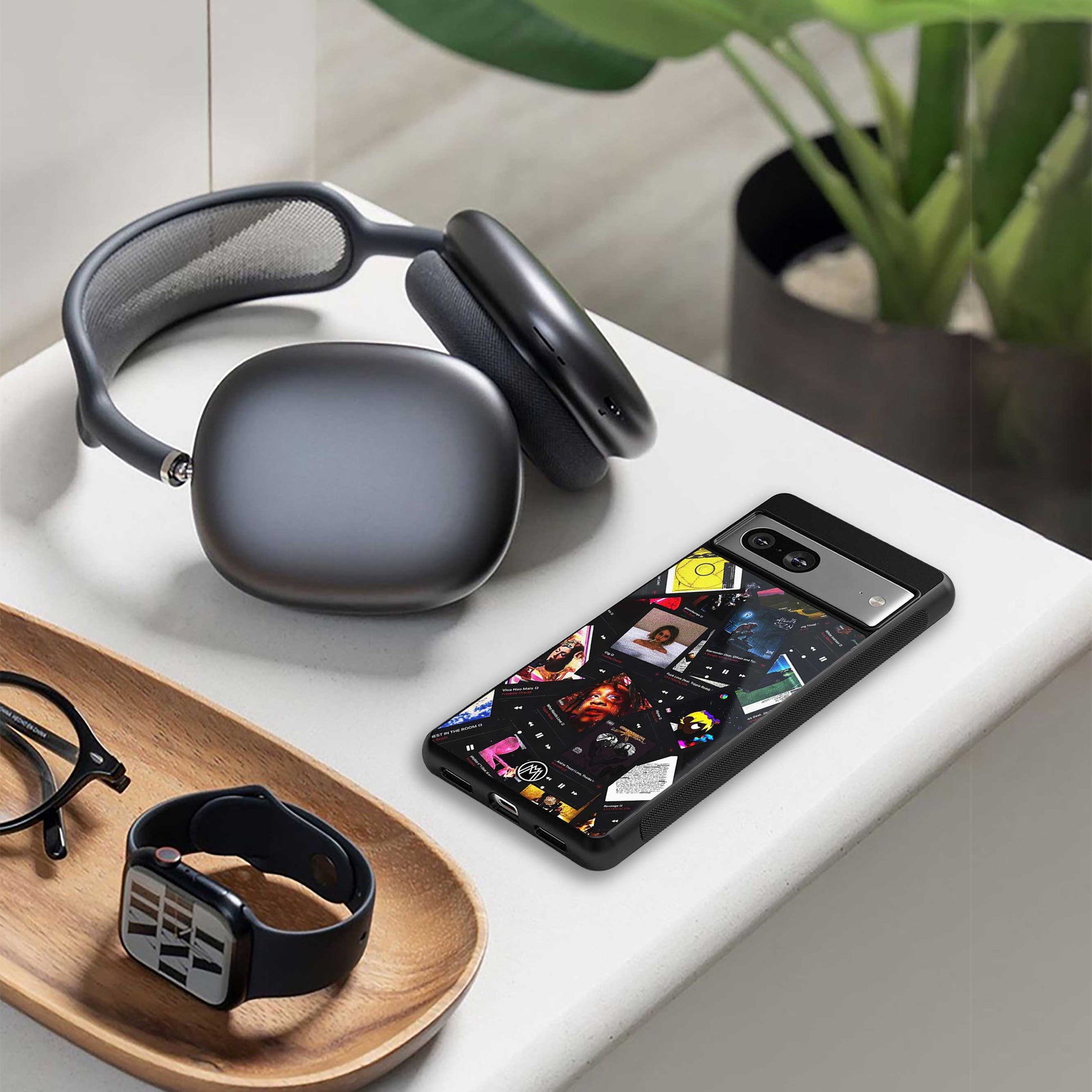 spotify and chill vibes music back phone cover | glass case for google pixel 7 pro