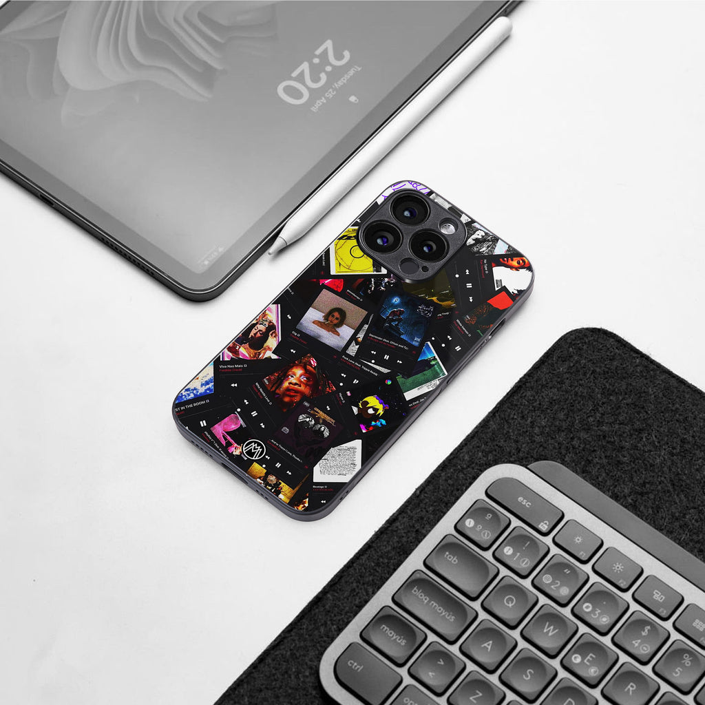 spotify and chill vibes music back phone cover | glass case for iphone 16 pro max