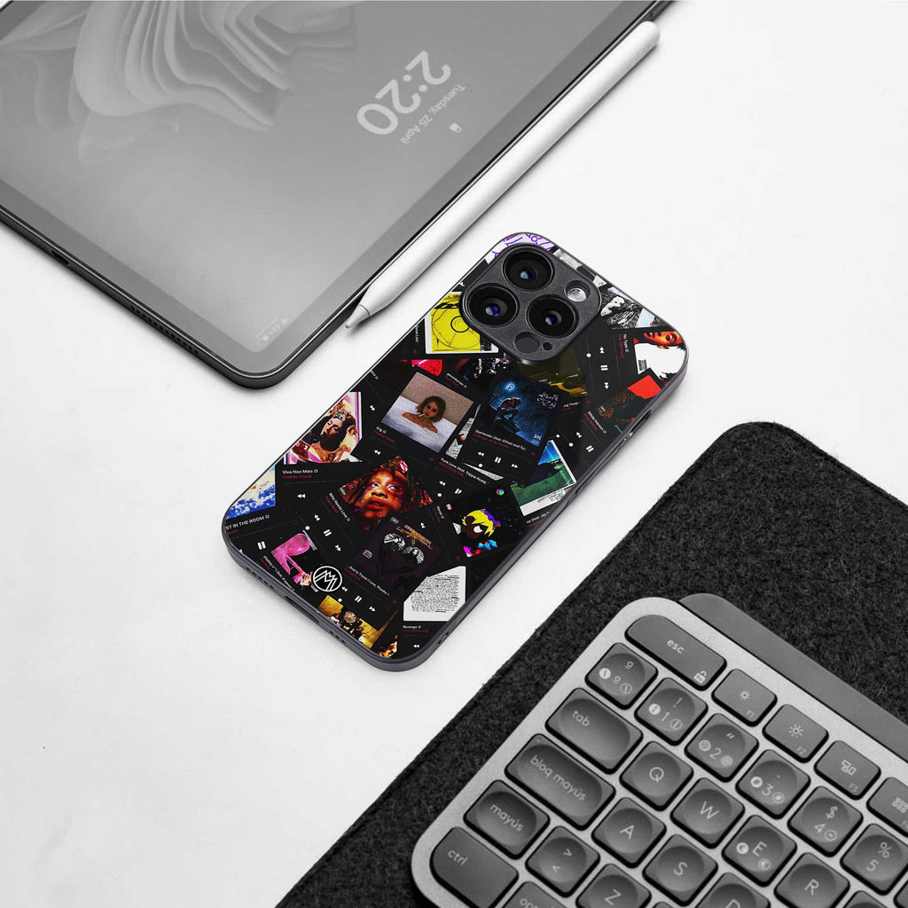 spotify and chill vibes music back phone cover | glass case for iphone 14 pro max