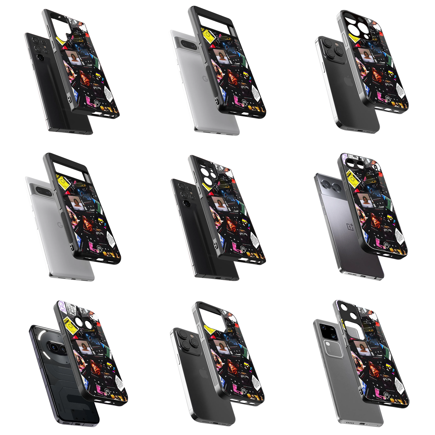 Durable Glass Back Mobile Case for iPhone, Samsung, OnePlus, Google Pixel, Redmi, Vivo, Oppo