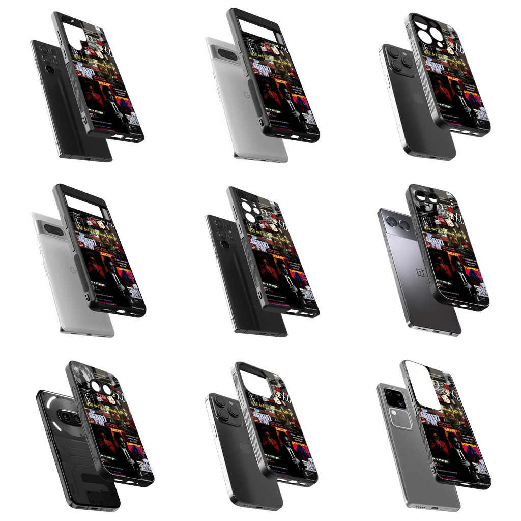 Durable Glass Back Mobile Case for iPhone, Samsung, OnePlus, Google Pixel, Redmi, Vivo, Oppo