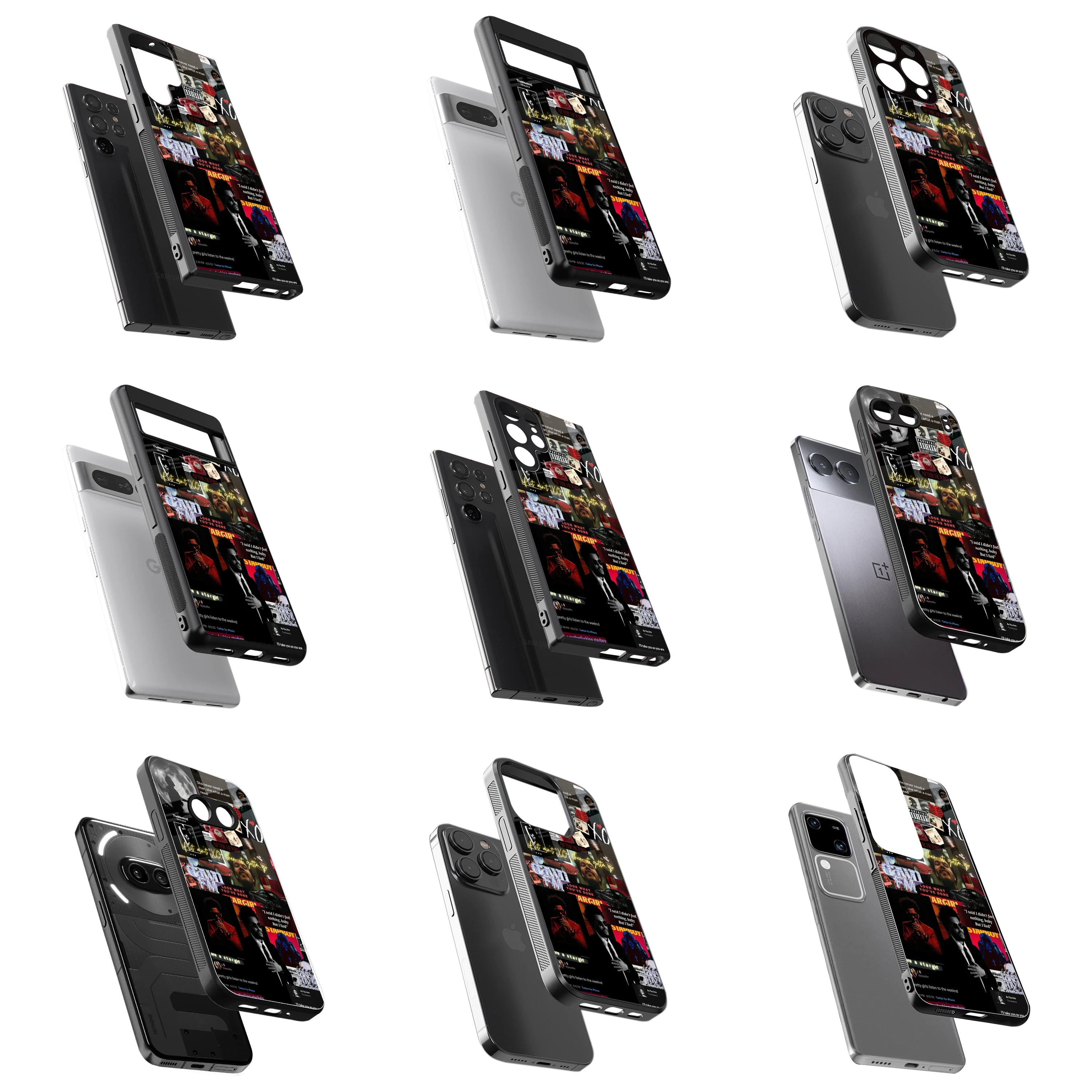 Durable Glass Back Mobile Case for iPhone, Samsung, OnePlus, Google Pixel, Redmi, Vivo, Oppo