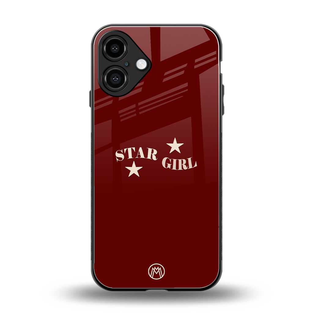 star girl back phone cover | glass case for iphone 16 plus