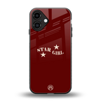 star girl back phone cover | glass case for iphone 16 plus