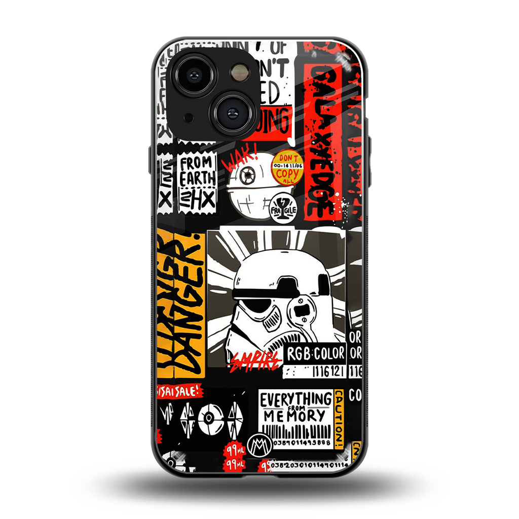 star wars collage back phone cover | glass case for iphone 13 mini