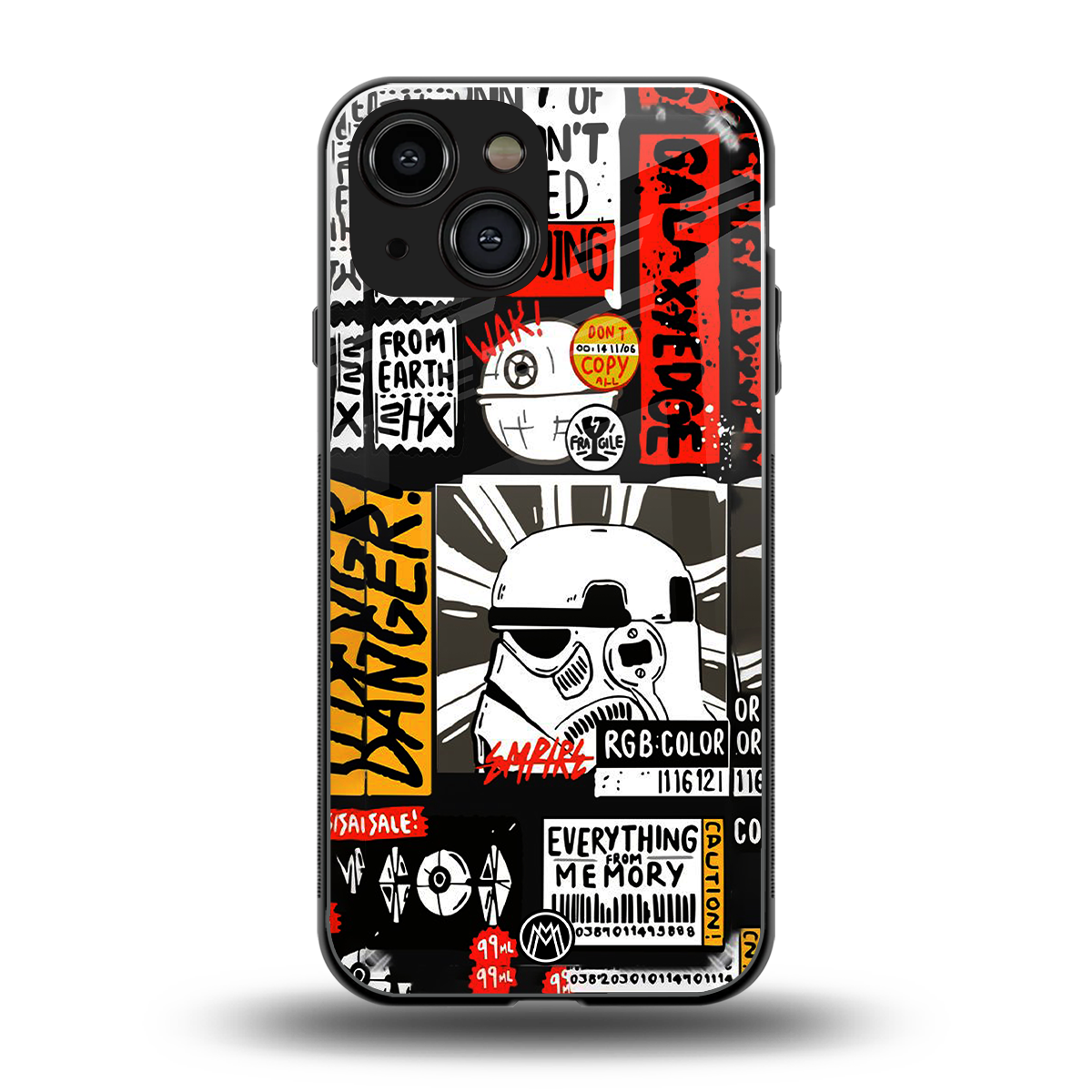 star wars collage back phone cover | glass case for iphone 13 mini
