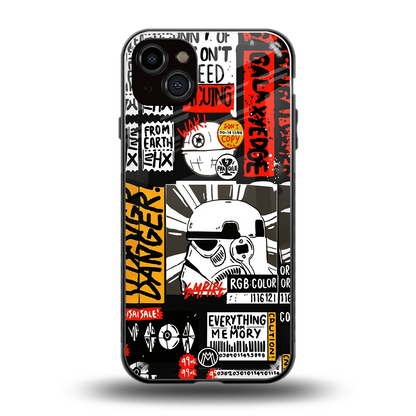star wars collage back phone cover | glass case for iphone 14 plus
