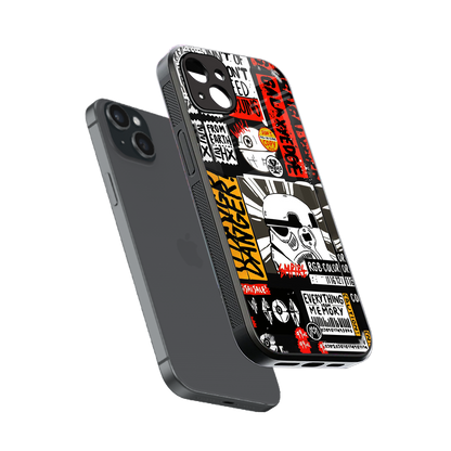 star wars collage back phone cover | glass case for iphone 14 plus