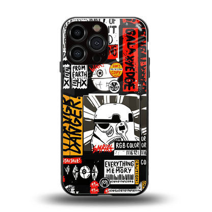 star wars collage back phone cover | glass case for iphone 14 pro max