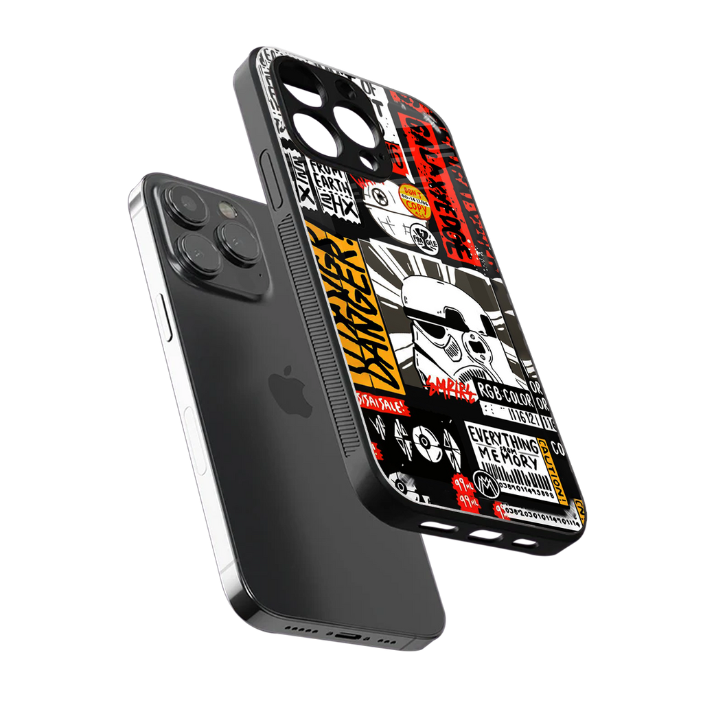 star wars collage back phone cover | glass case for iphone 15 pro max