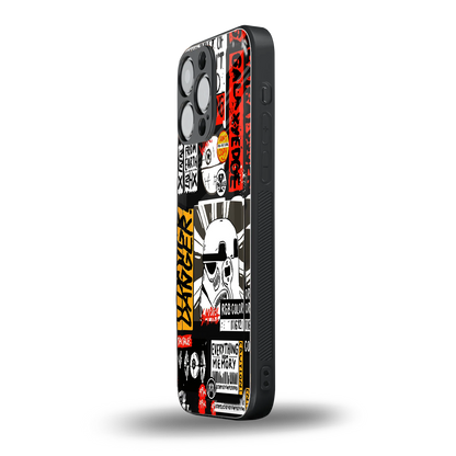 star wars collage back phone cover | glass case for iphone 14 pro max