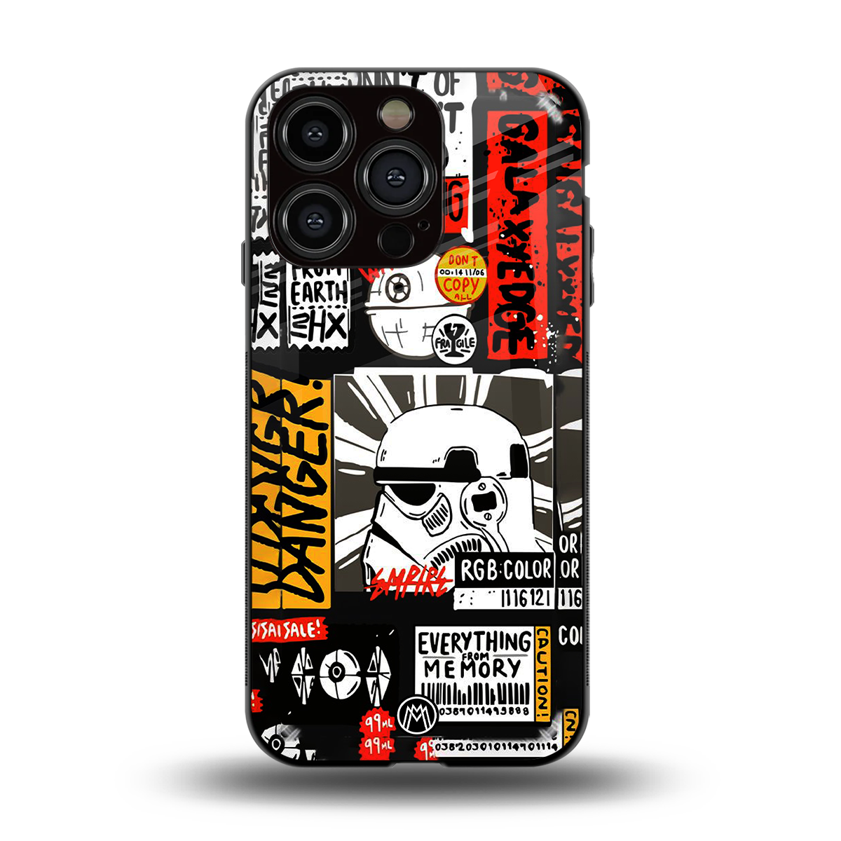 star wars collage back phone cover | glass case for iphone 14 pro