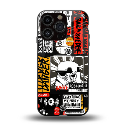 star wars collage back phone cover | glass case for iphone 14 pro